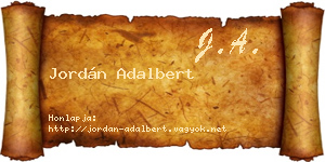 Jordán Adalbert névjegykártya